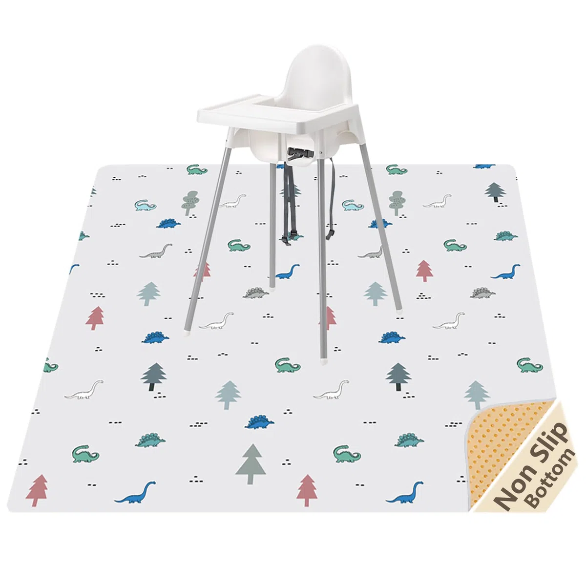 Womumon - Tapete antisalpicaduras de 51 pulgadas para debajo de la silla alta, artes, manualidades, lavable, impermeable, antideslizante, tapete de juego portátil y mantel