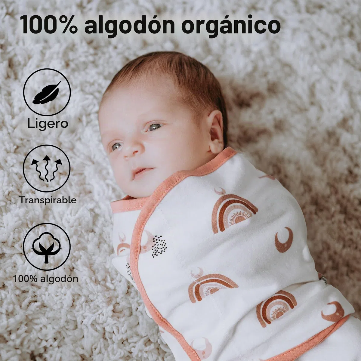 GLLQUEN BABY - Mantas para envolver al bebé para recién nacidos de 0-3 meses, Oeko-tex100, 100% tela de algodón orgánico transpirable para envolver al bebé, paquete de 3 (Café)