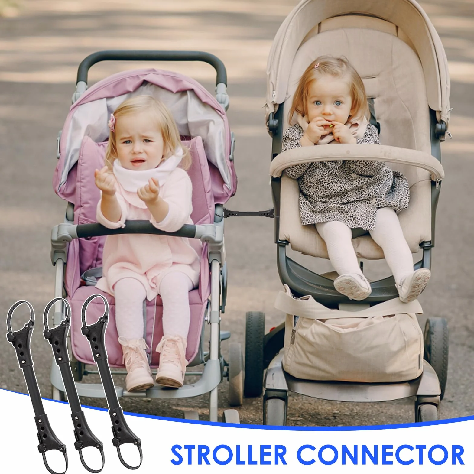 3 Piezas Conectores para Cochecito de Bebé, Cochecito Gemelo Conectores Seguro, Unión Conector Ensamblaje Carrito Bebé Aleación de Aluminio, Accesorio para Exteriores para Bebés