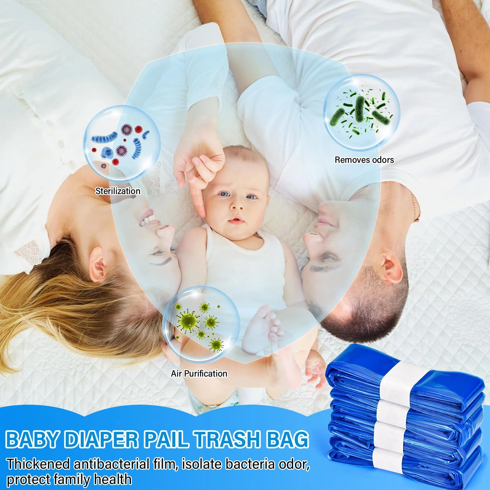 LitterLocker - Cartuchos de recambio para pañales (9 unidades, compatible con Tommee Tippee, Angelcare, cubo de pañales octogonal, LitterLocker)