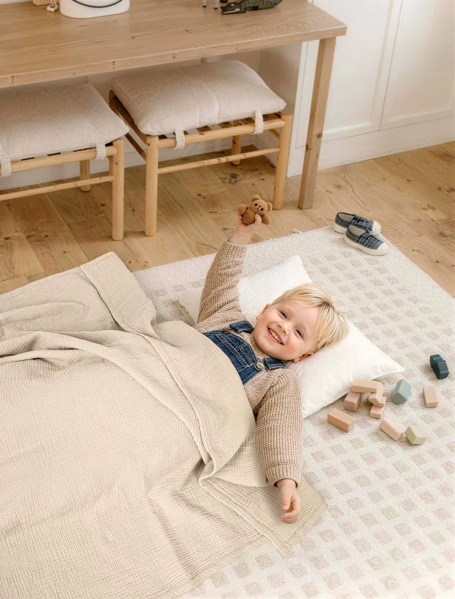 lulumoon Manta de Muselina para Bebé - UnisexManta de Bebé para Niños Cómodo Cochecito Manta 120x120cm(Blanco)