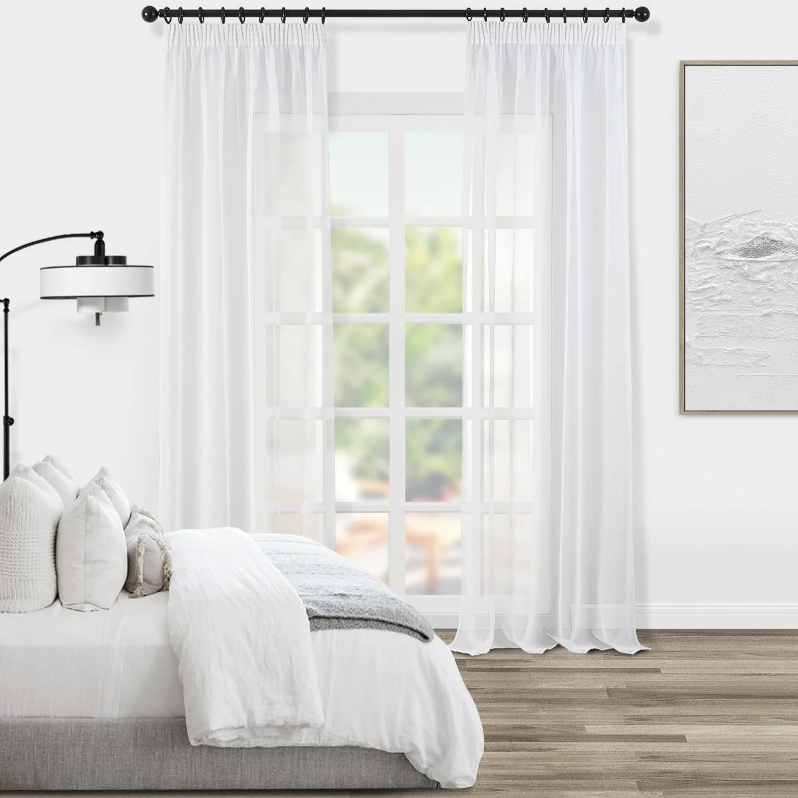 Topfinel Cortinas Cocina Moderno 2 Piezas para la Ventana Corta traslucida 140x145cm visillos Blancos para riel Cortina para la Cuarto de Bebe y decaracion la habitacion