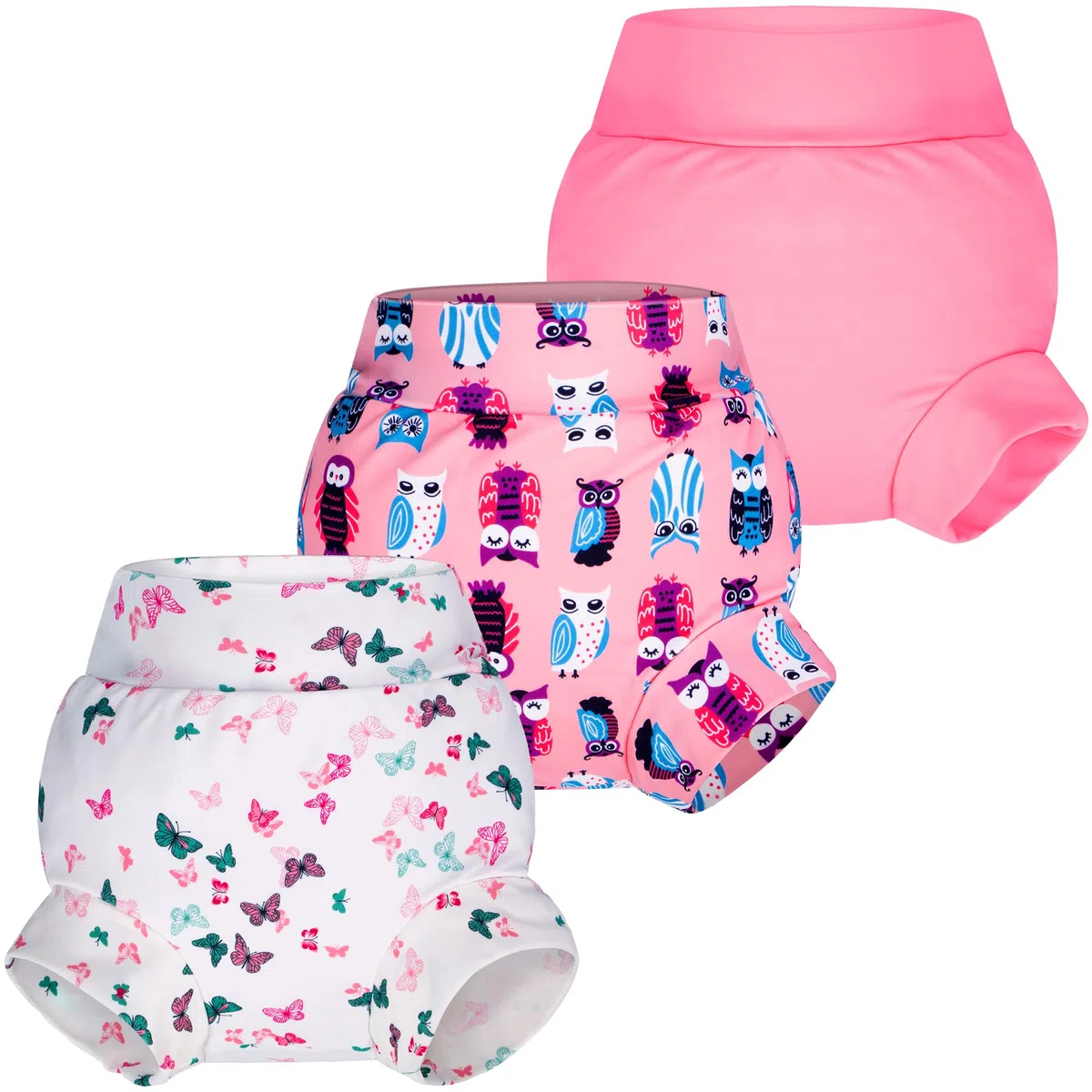 BIG ELEPHANT Pañales de natación para bebé, 3 unidades, reutilizables, ajustables, lavables, impermeables, para niños y niñas, 2 años
