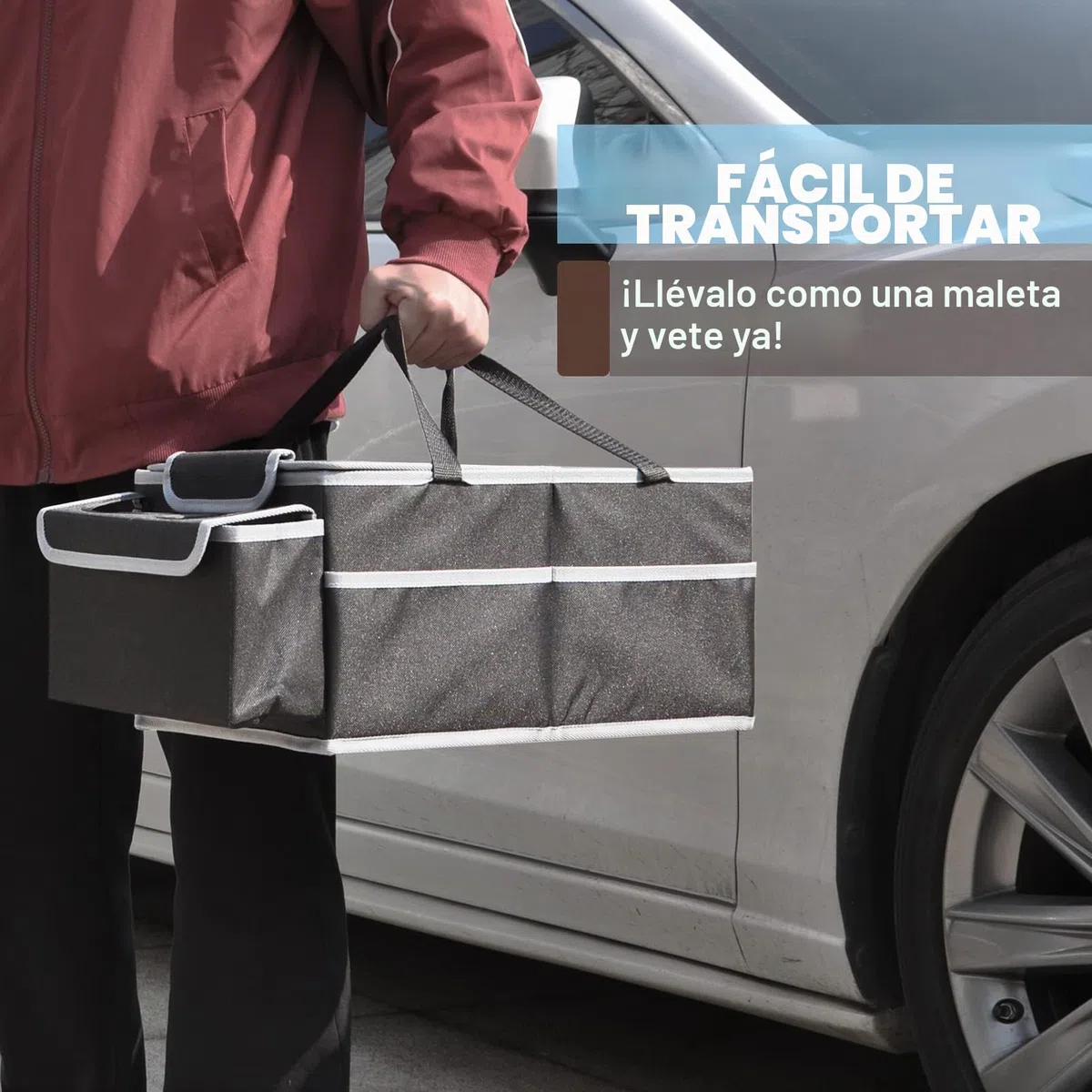 Organizador Coche para Asiento Delantero Trasero de Coche, Plegable Organizador de Asiento de Automóvil Varios Compartimentos, para Ropa, Juguetes y Suministros de Oficina (Negro)