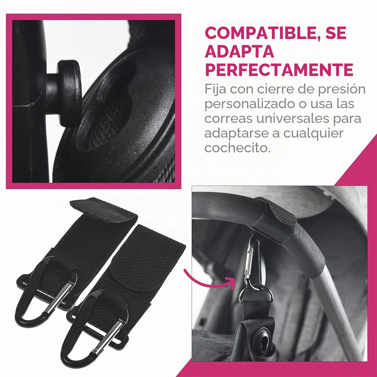 Baby & Beyond Bolsa esencial Doona, compatible con cochecitos universales, con ganchos y correas adicionales