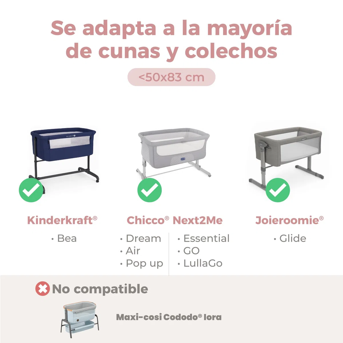 Dreamzie 2 Sabanas Minicuna + 1 Protector Colchón Cuna Impermeable Bebe⎥100% Algodón para Cuna, Moisés - 50x83 cm Estampado Heart