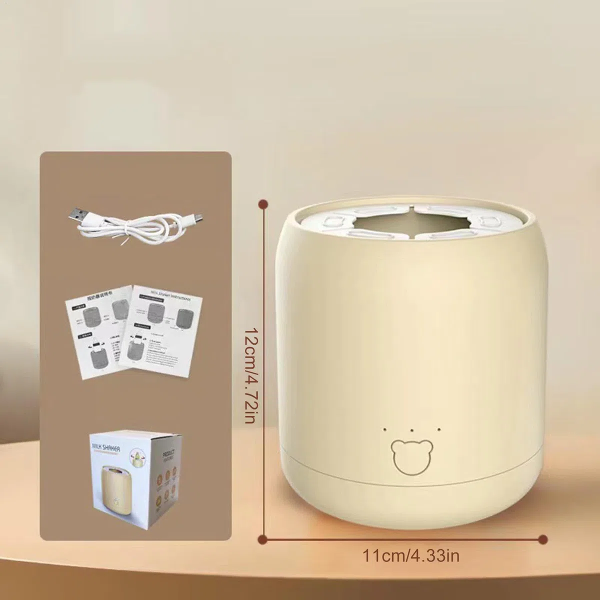 Agitador de biberones para bebé, mezclador eléctrico de fórmula de 3 velocidades, fabricante de botellas recargable por USB, agitador automático de biberones para mezclar suavemente, portátil