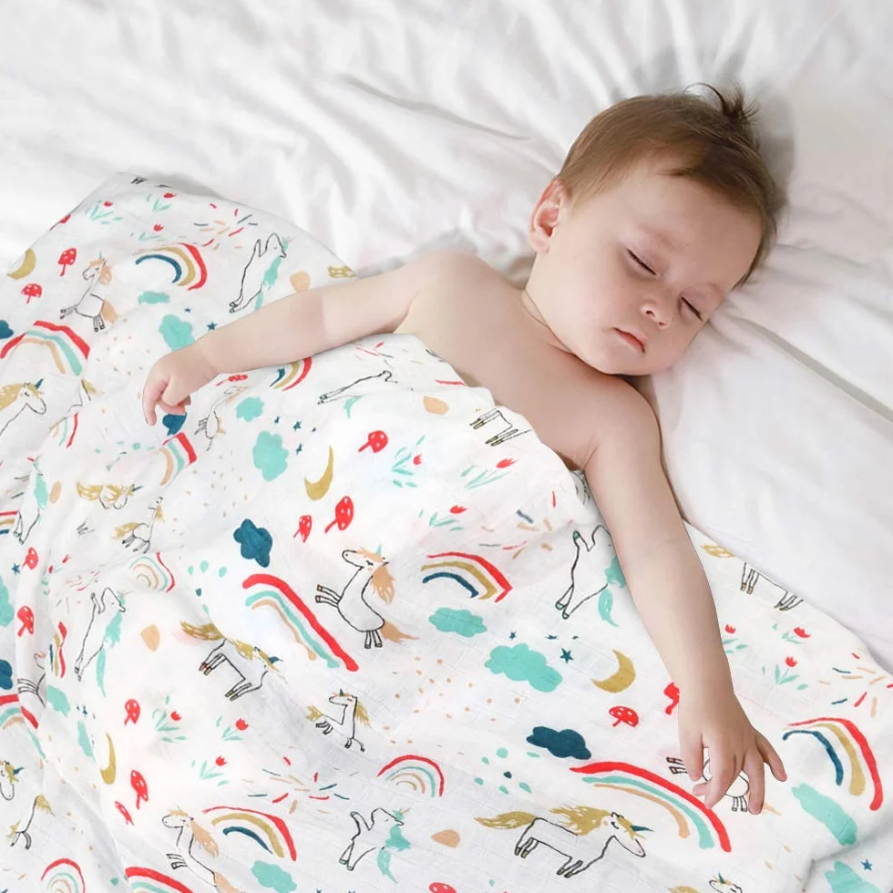 Muselina Bebé, Mantas Bebé, Bambú Algodón 120x120 cm Grande Mantas Swaddle de Muselina para Bebes Recién Nacidos, Envoltura Mantas, Suave & Respirable - Paquete de 3