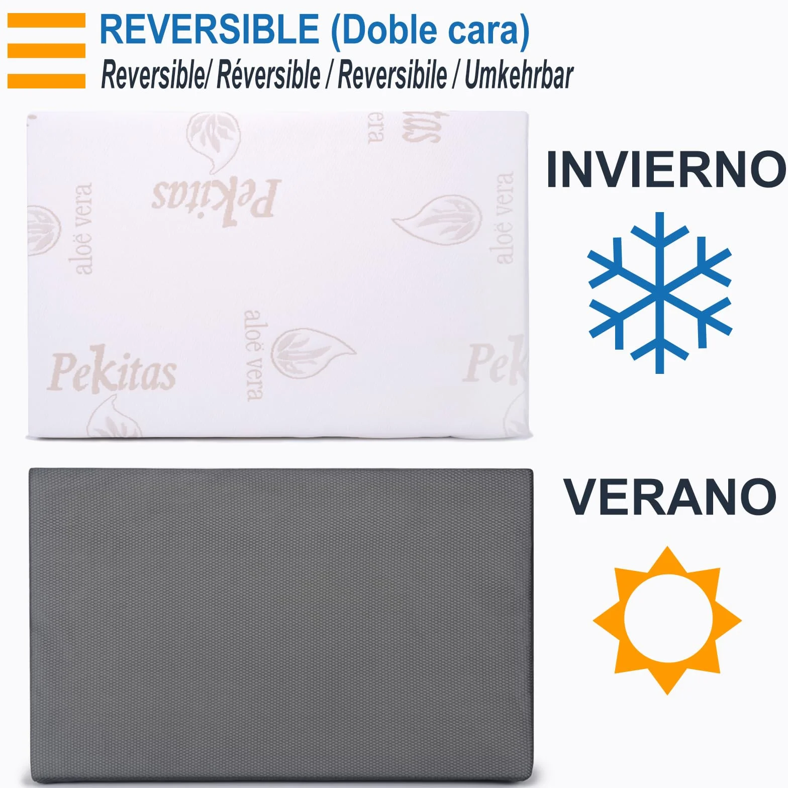 PEKITAS Colchón Minicuna 50x83 cm Grosor 10 cm Transpirable Hybrido Reversible Doble Cara Funda Desmontable Lavable Firme Anti-ahogo Cuna Colecho Bebé
