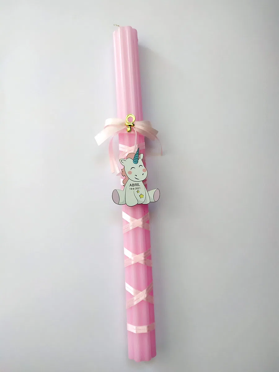 Vela de bautizo niña PERSONALIZADA con NOMBRE y FECHA
