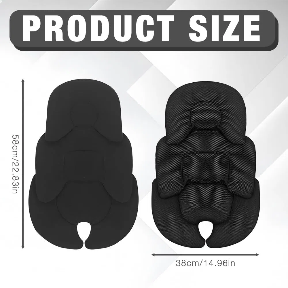 Foreverup Inserto reversible para asiento de automóvil para recién nacido, con almohadillas de correa, soporte para cabeza y cuerpo infantil, inserto de cojín suave para cochecito de bebé para niños y