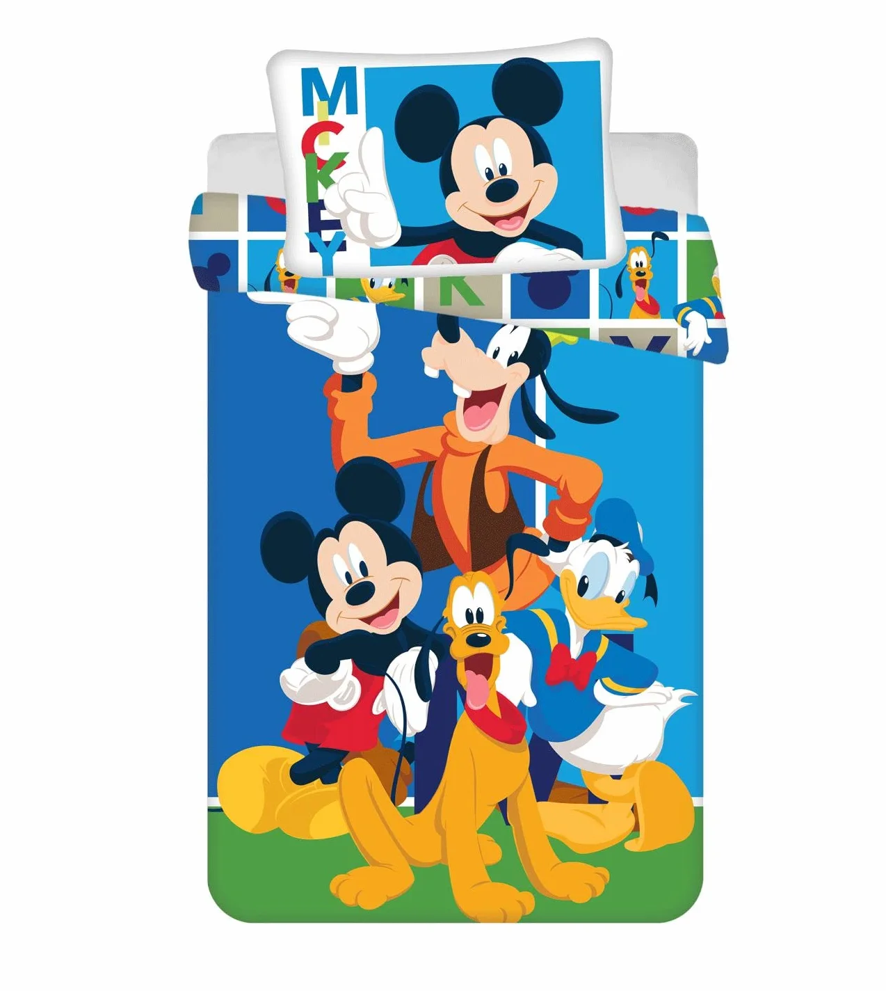 Juego de Funda nórdica y Funda de Almohada para niños y niños, con Donald Duck y Plutón