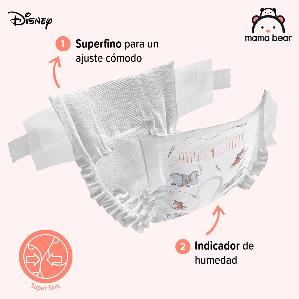 Marca Amazon - Mama Bear Disney pañales ultrasecos, Talla 1 (2-5 kg), Blanco, 96 Unidad, 2 Paquetes de 48 - PACK MENSUAL