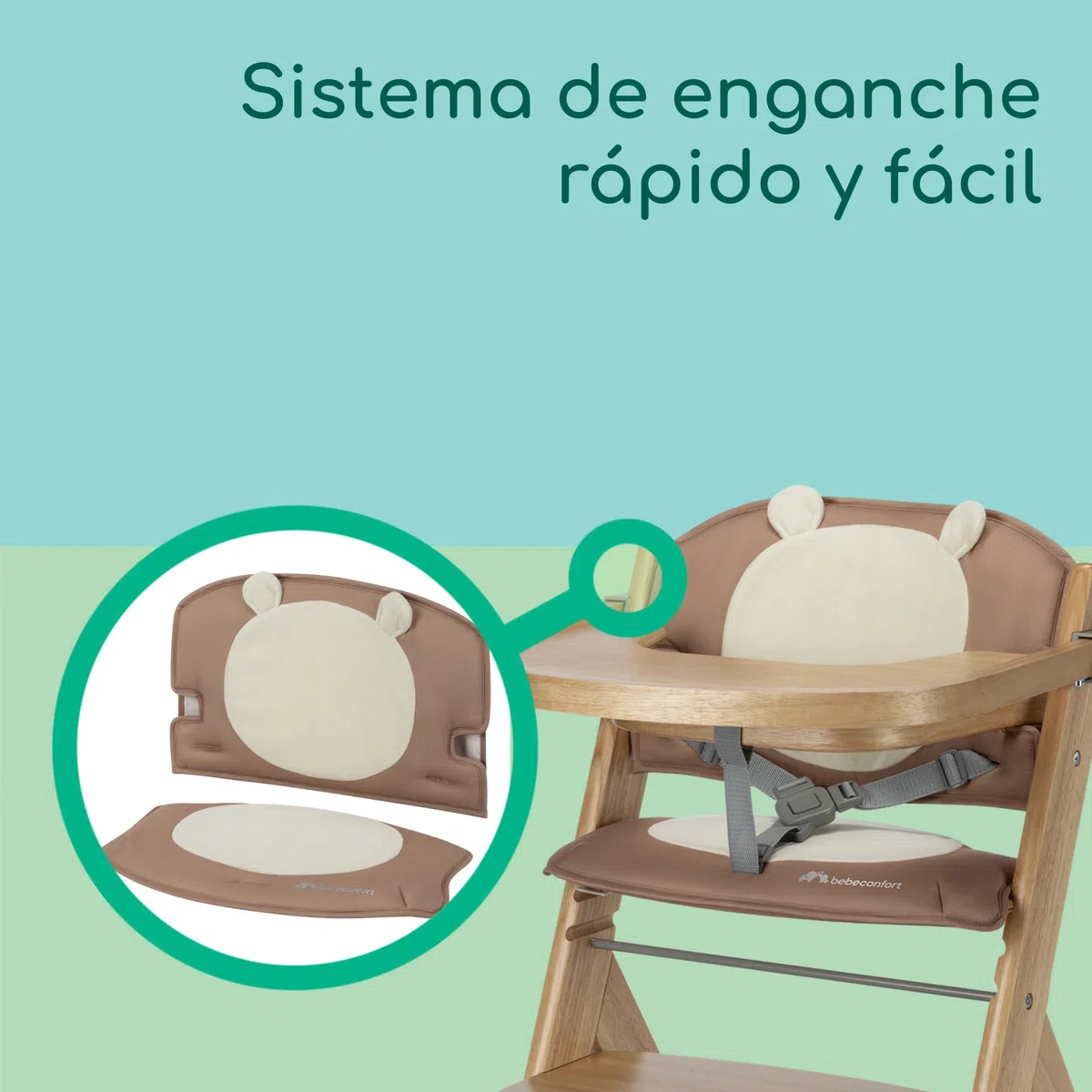 Bebeconfort Cojín Timba 2 Comfort, Cojín extra mullido para Timba 2, Acolchado extra, Fácil de limpiar, Lavable a máquina, Diseño inteligente, Fácil de colocar y retirar, Diseño moderno, Wild