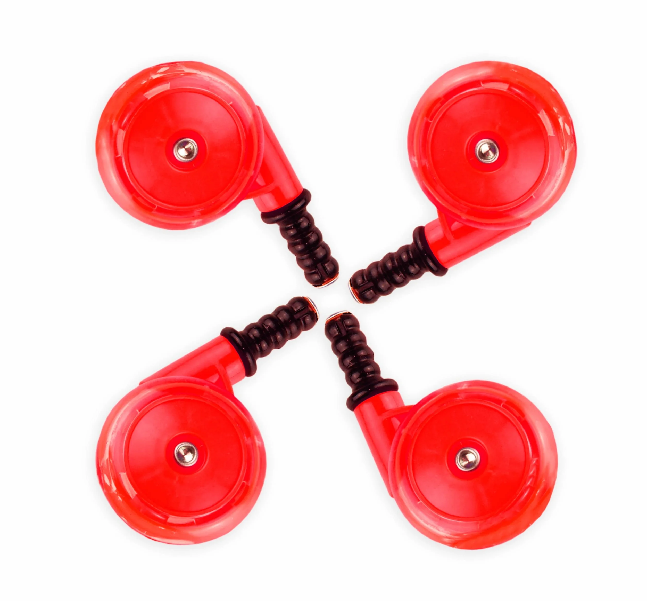 Ruedas de silicona para bebé Walker – Juego de 4 ruedas de repuesto suaves (rojo)