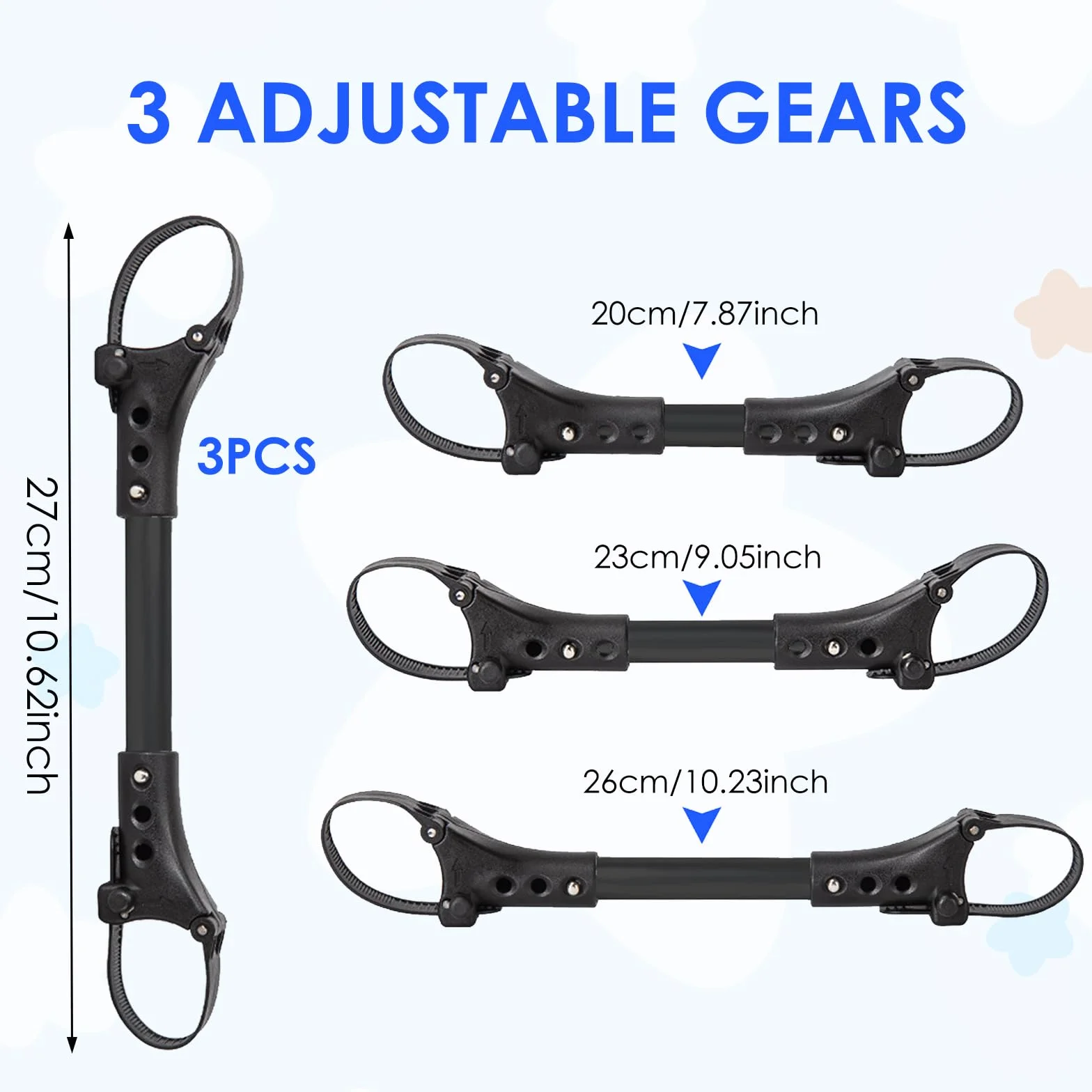 3 Piezas Conectores para Cochecito de Bebé, Cochecito Gemelo Conectores Seguro, Unión Conector Ensamblaje Carrito Bebé Aleación de Aluminio, Accesorio para Exteriores para Bebés