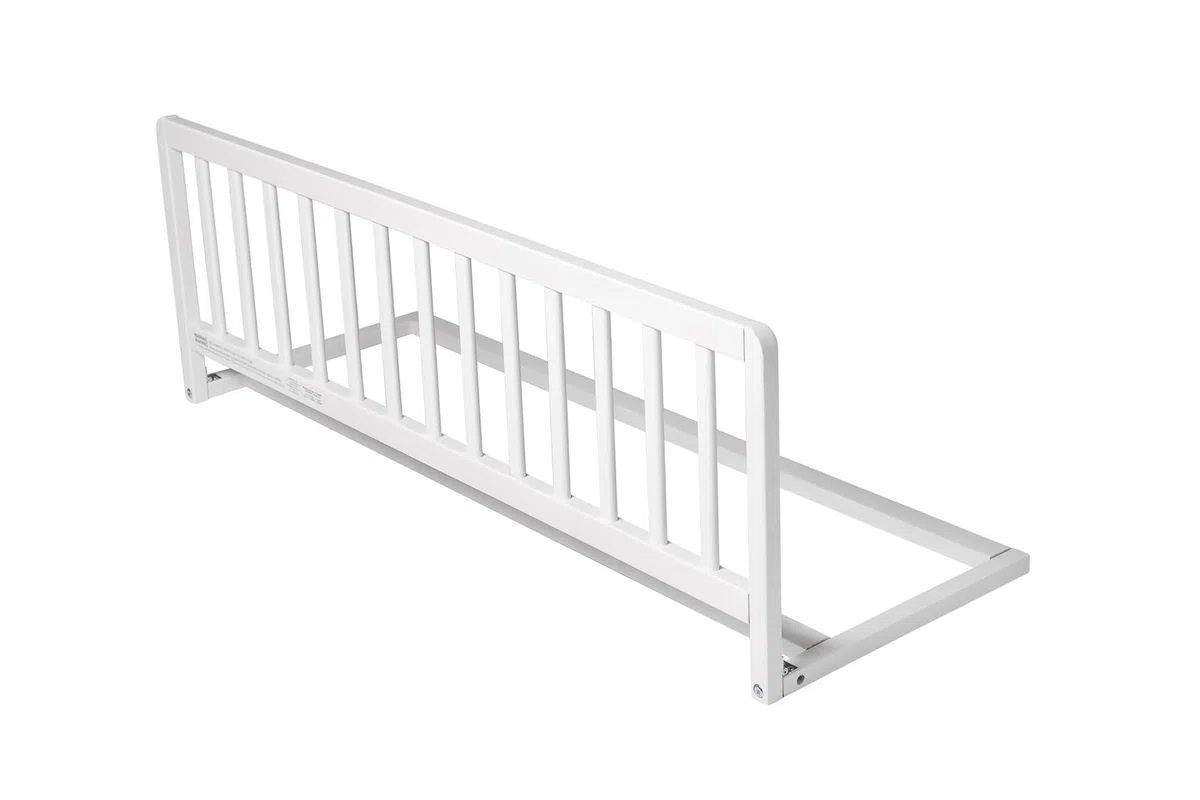 Safetots Barrera de Cama de Madera, Blanca, 38cm de Alto x 110cm de Ancho, Barrera para Cama Infantil para Seguridad, Baranda de Cama Infantil Segura, Preensamblada, Instalación Fácil