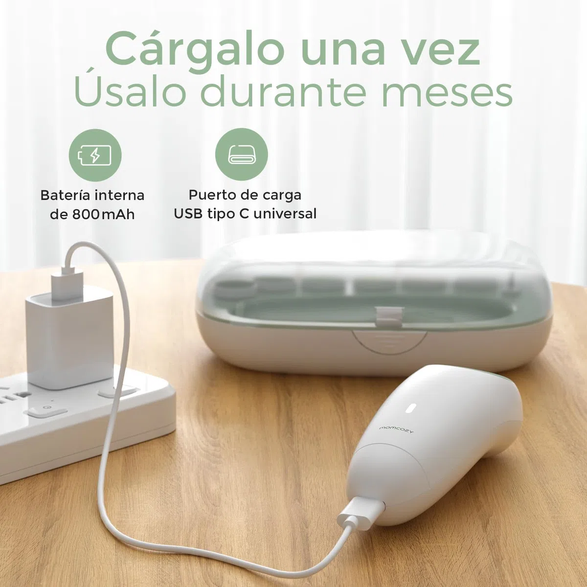 Momcozy Lima de Uñas Eléctrica para Bebés, Cortauñas Eléctrico Suave para Bebés Recargable, Cortauñas Eléctrico para Bebés, 7 Cabezales de Pulido de Repuesto