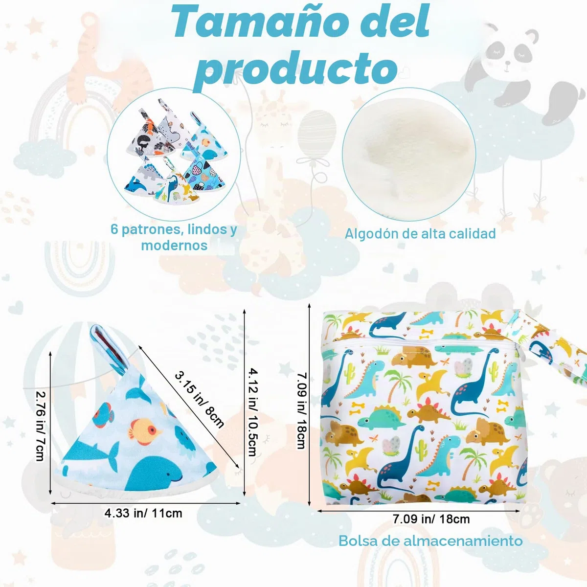Pipi Tipi Lote de 12 protectores de pañales para bebé con bolsa húmeda y fuerte absorción de agua