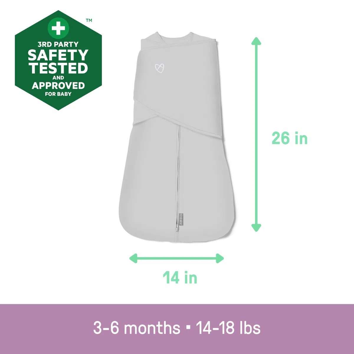 SwaddleMe by Ingenuity, Manta Convertible Arms Free, para Edades Entre 0 y 3 Meses, Entre 6,35 y 8,15 Kilos, 1 Unidad, 0.5 TOG - Elefante Feliz
