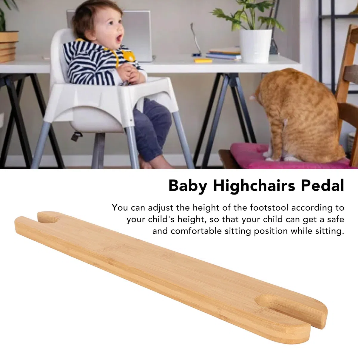 Reposapiés ajustable de madera para silla alta bebé pedal ergonómico seguro soporte para pies bebé reposapiés bebé silla alta accesorio silla bebé soporte para bebés