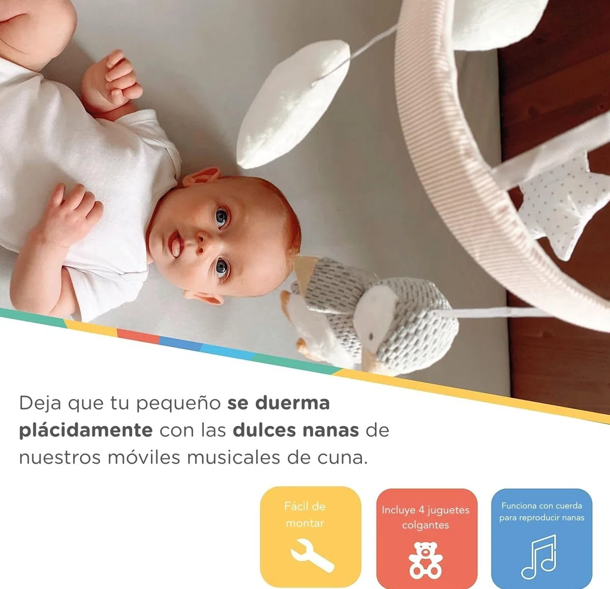 Nuby Móvil Musical para Cuna Bebé Pingüino – Carrusel Giratorio con Música, Brazo Ajustable para la Mayoría de las Cunas, Melodías Calmantes y Peluches Colgantes, 0+ Meses