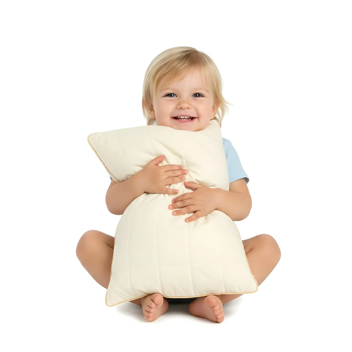 VITAPUR - Almohada para niños pequeños, 40 x 60 cm, 100% algodón Natural, Suave, Ajustable en Altura, Lavable, hipoalergénica, Certificado Oekotex-100, para 12 Meses y más