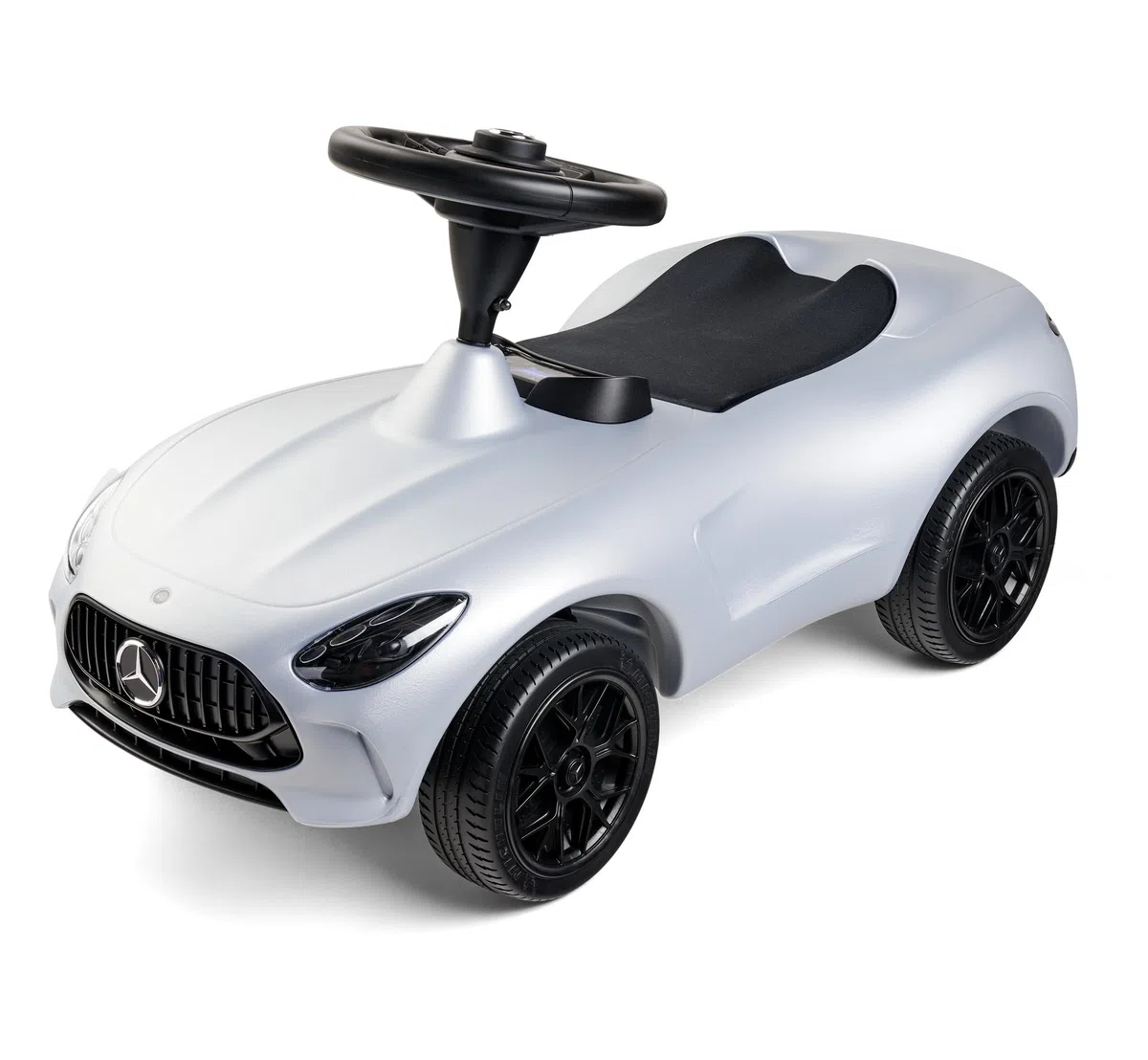 Big Mercedes AMG GT - Diseñado Junto con Mercedes AMG con neumáticos Anchos y Volante Antideslizante, para niños a Partir de 18 Meses, Color Negro