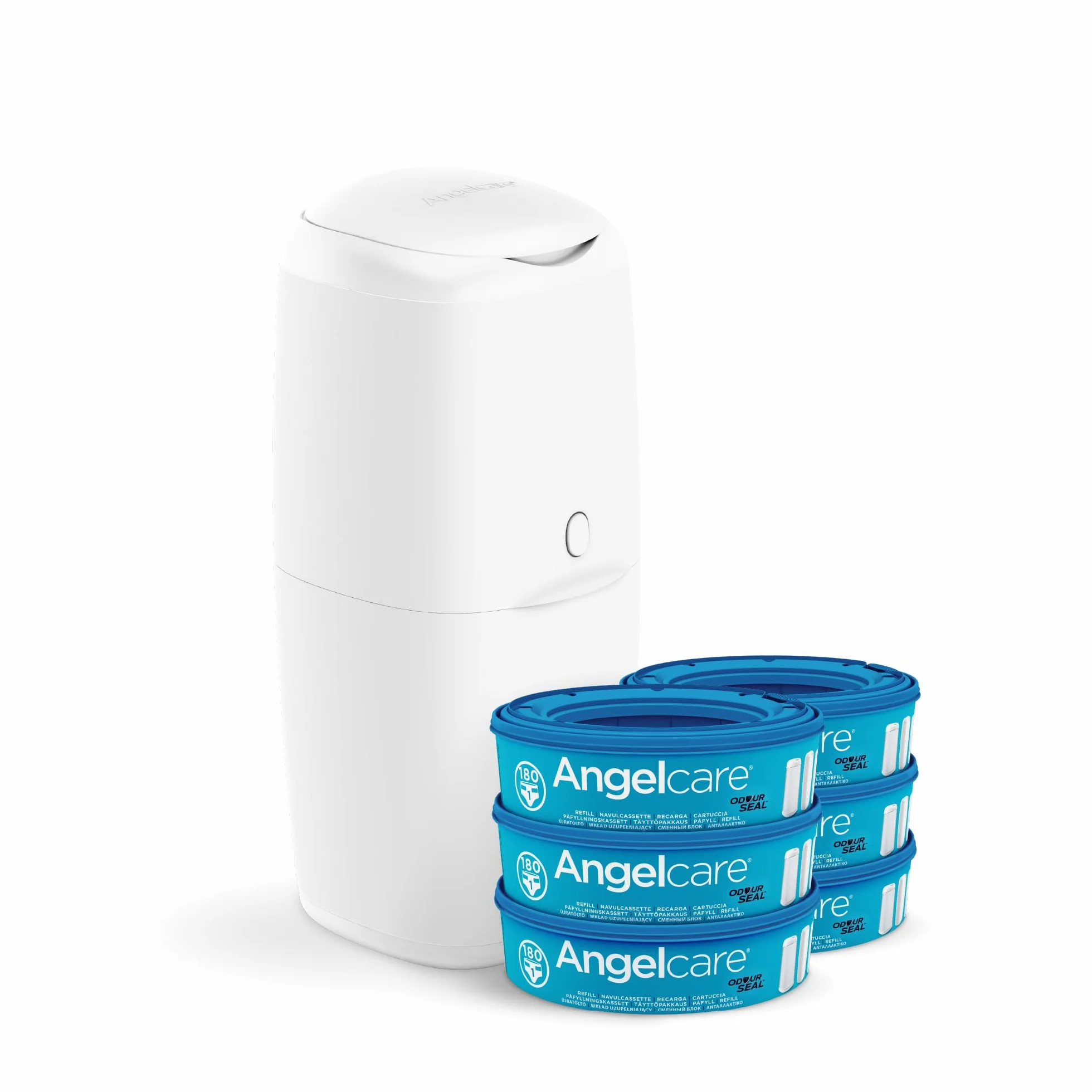 Angelcare Sistema de eliminación de pañales, paquete económico, blanco, 1 unidad