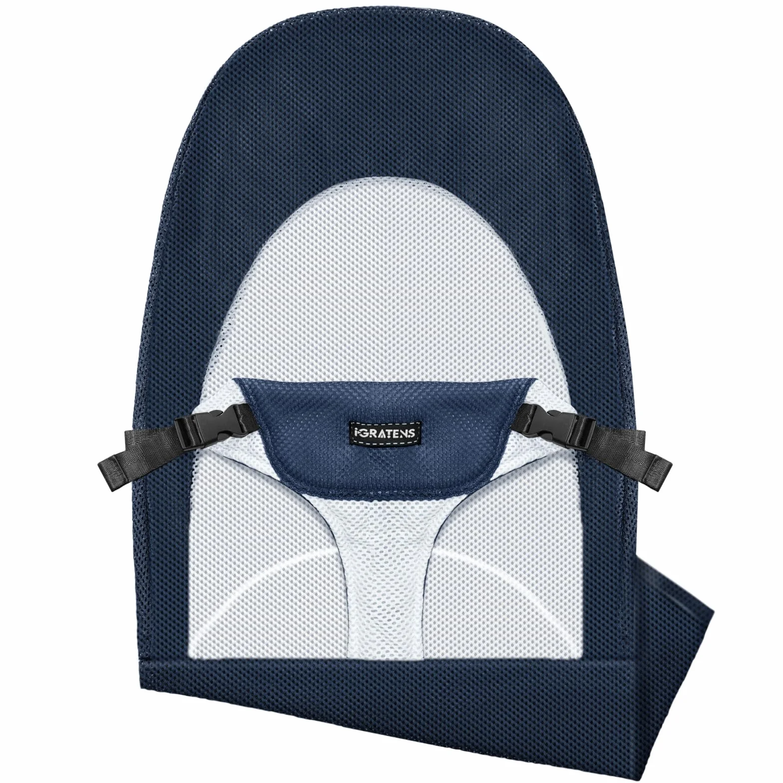 iGRATENS Asiento de tela para gorila – Funda para bebé Bjorn Bouncer Balance Soft & Bliss, malla ventilada, agradable al tacto, lavable a máquina, azul marino