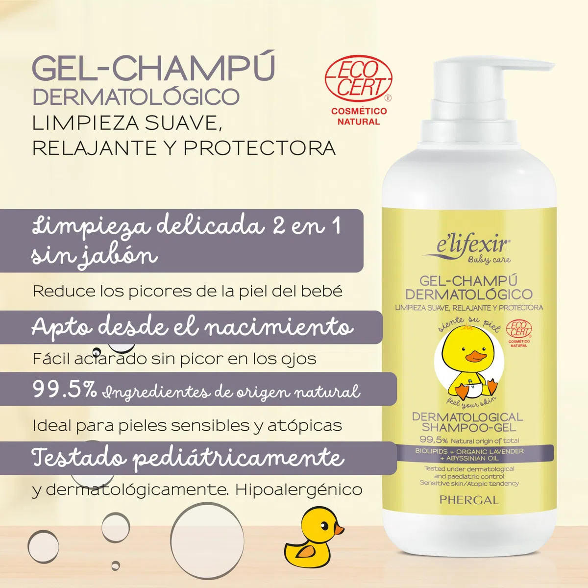 Baby Care de Elifexir | Pack Especial Verano | Protector Solar SPF 50+ (100 ml) + Crema Hidratante (400 ml) + Minitalla Gel-Champú (50 ml) + Manguitos | Protección Completa del Bebé