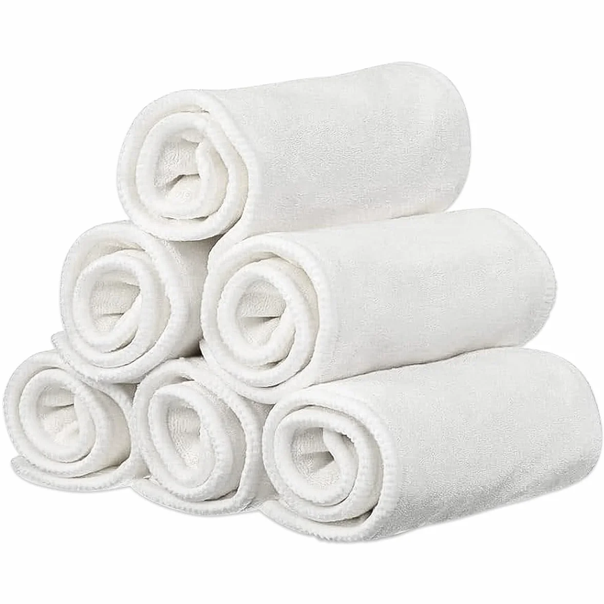 Insertos de revestimiento en microfibra de bambú para pañales de tela de adultos, para atención a la incontinencia, absorbente, lavable, reutilizable, grande de 4 capas. Talla:6