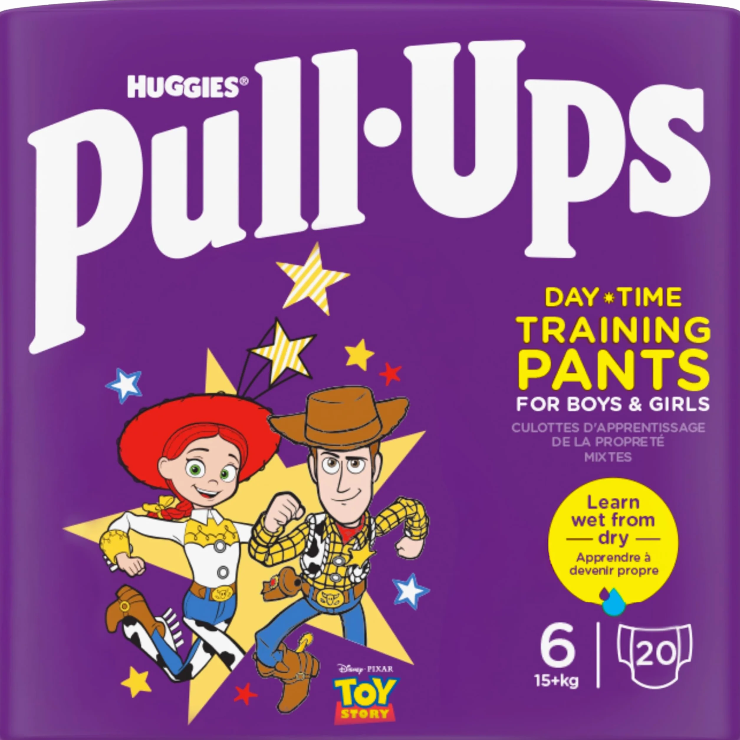 Huggies Pull-Ups, pantalones de entrenamiento para niños de 2 a 4 años, talla 6 a 7 (40 pantalones), pantalones de entrenamiento para ir al baño fácilmente para aprender mojado, aprender húmedo de