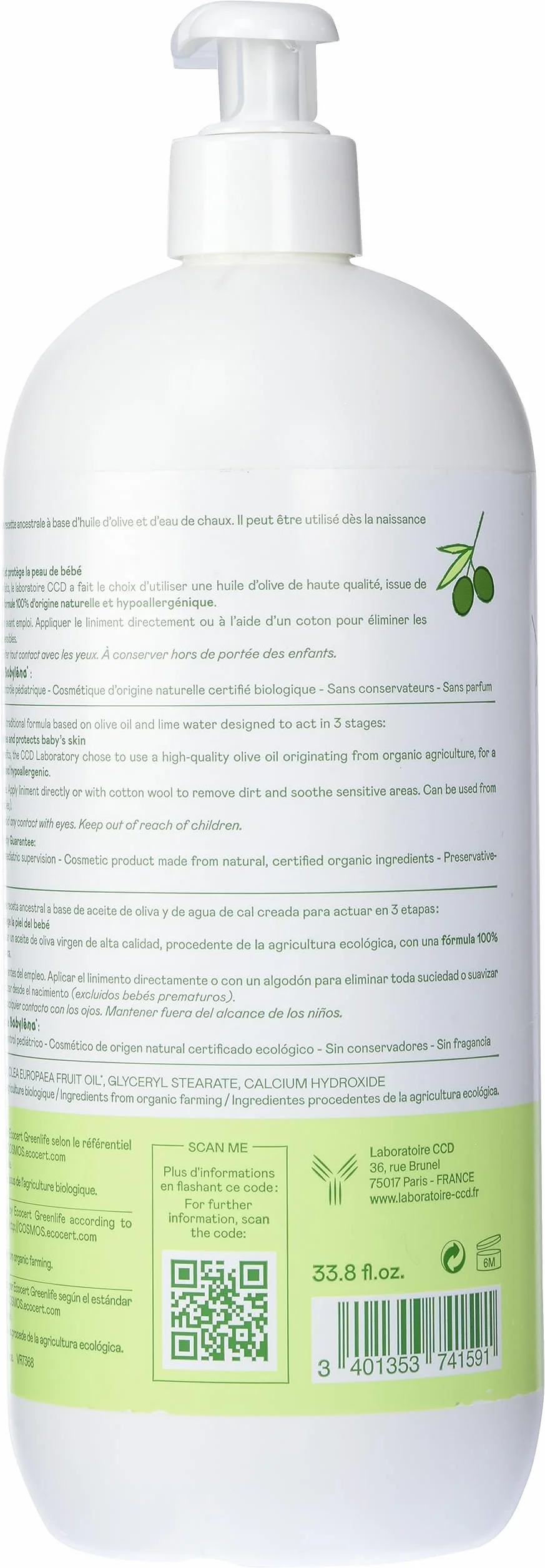 Babylena Linimento Hipoalergénico Con Aceite De Oliva, 1 L