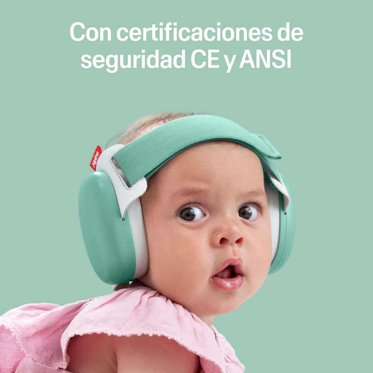 Alpine Muffy Baby Confort – Cascos Bebe Antiruido – Certificado CE & ANSI – Diadema Única Para Un Ajuste Seguro Y Cómodo – Protección Auditiva Ajustable Hasta 48 Meses – Atenuación De 24 dB, Verde