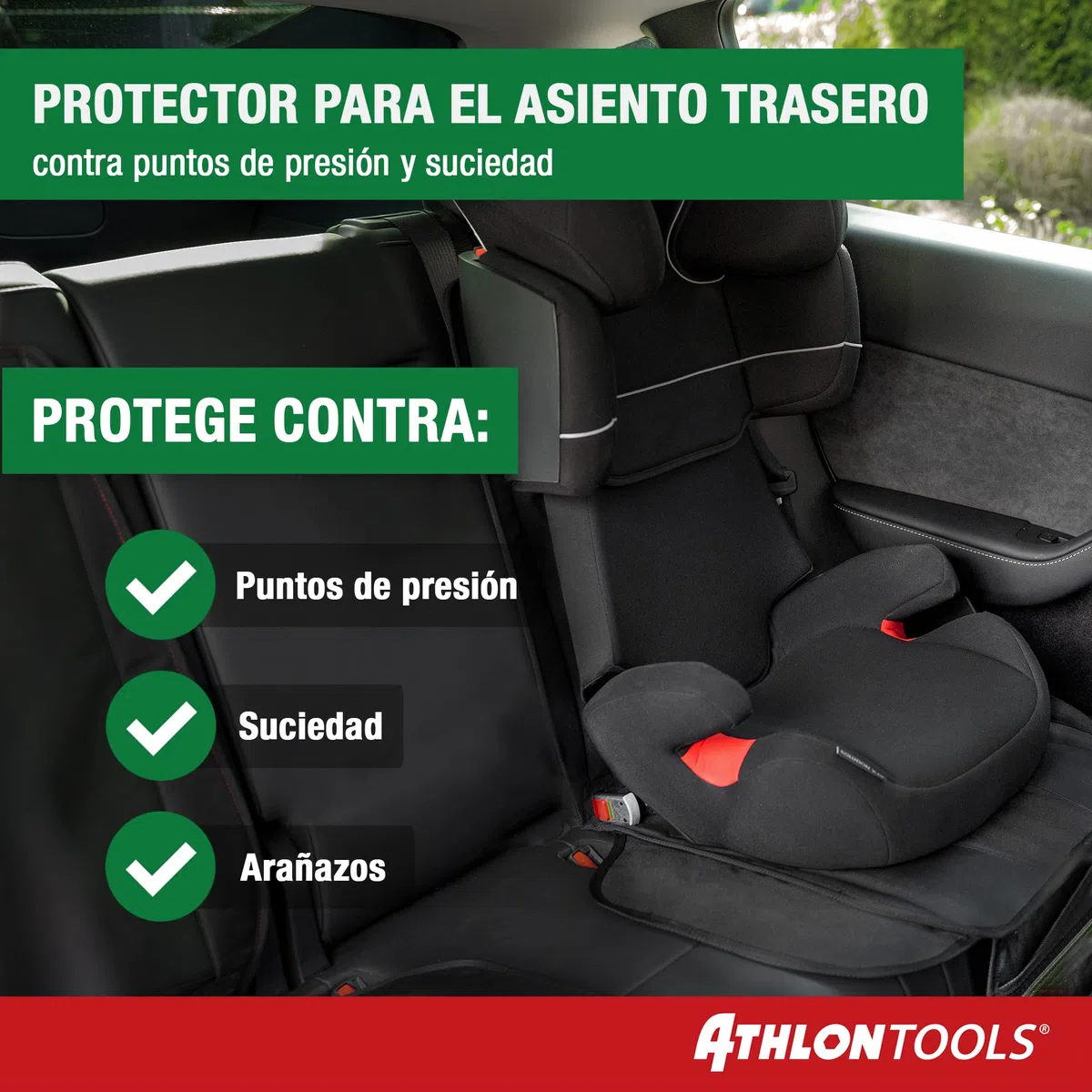ATHLON TOOLS Base de Asiento Infantil con protección Lateral, Ajuste óptimo, Compatible con Isofix, Acolchado Grueso, para Asientos, capazos y elevadores de Asiento