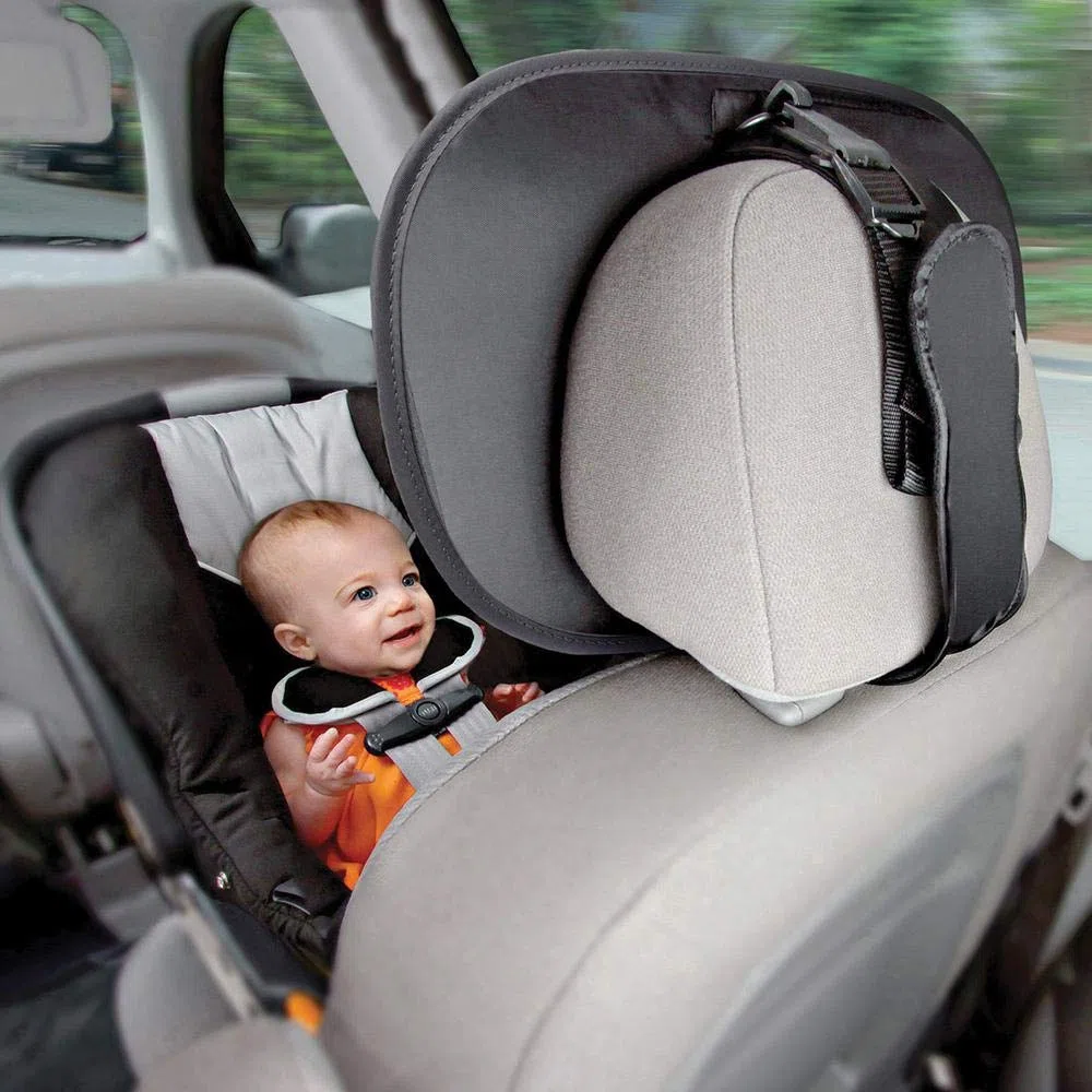 Munchkin Baby In-Sight Espejo para Asiento de Coche, Espejo de Ángulo Amplio para Bebés y Niños Pequeños en Sentido Contrario, 100% a Prueba de Roturas y Probado en Choques, Accesorios para Viajes