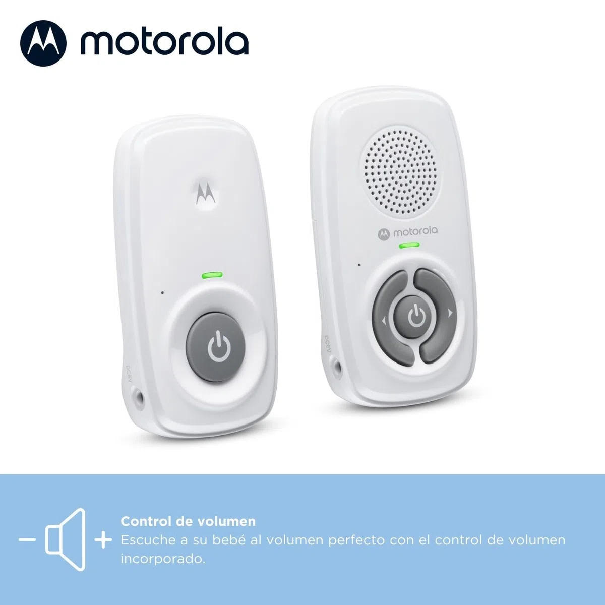 Motorola Nursery AM21 Monitor de Audio para Bebés - Monitor Digital con Tecnología DECT para Monitoreo de Audio - Largo Alcance - Micrófono de Alta Sensibilidad - Blanco