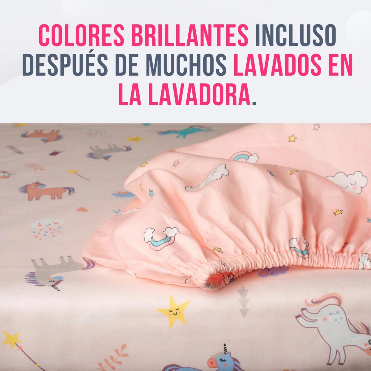 GOYSILA Sabanas Next2Me Chicco 4Piezas 100% Algodon Certificado Oeko-Tex Colchón 50x83cm 2 Bajeras 1 Encimera 1 Funda de Almohada Compatible Cuna Calidoo Lullago Kinderkraft (Unicornios)