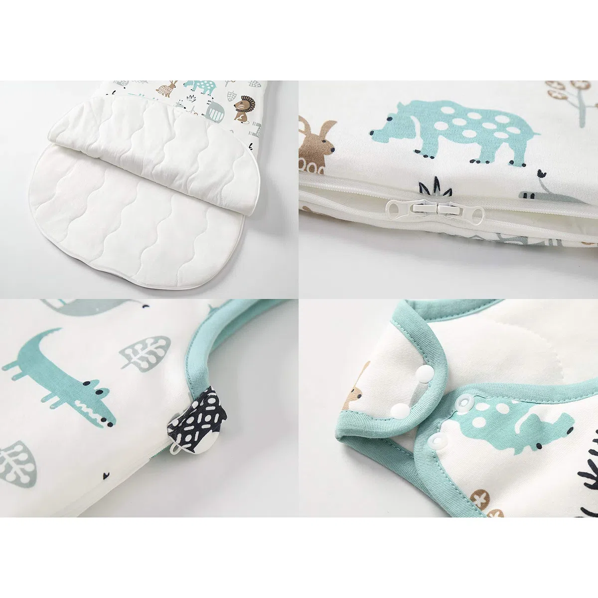 Mosebears Saco De Dormir Sin Mangas 2.5 TOG Manta Ponible De Algodón Suave Invierno Arrullo Infantil Unisex con Estampados Lindos Y Cremallera Facilitada (Ciervo, 0-6 Meses)