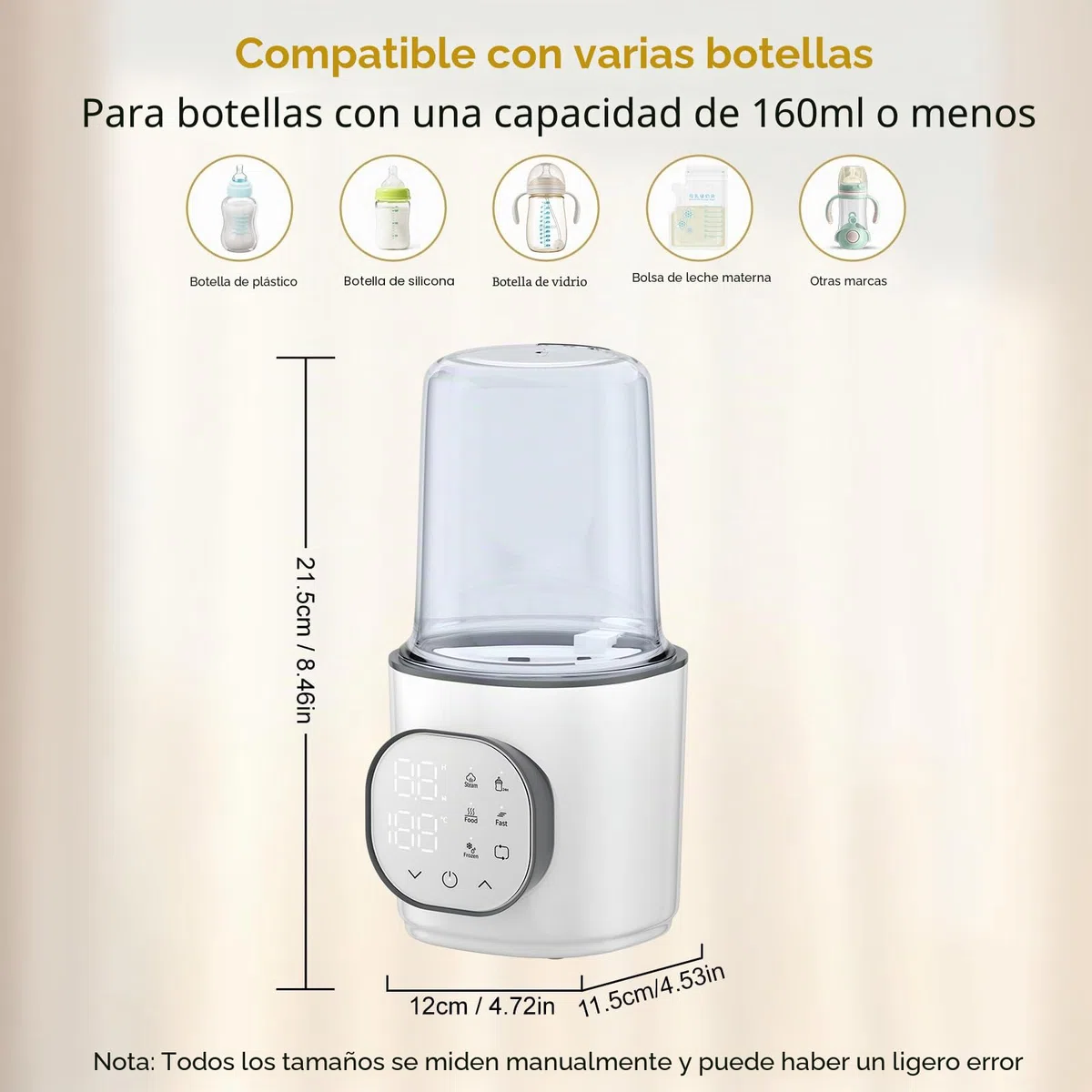 Calentador de biberones para bebé con cable con control preciso de la temperatura, calentador de biberones 9 en 1 con calentamiento rápido, apagado automático y compatibilidad universal con biberones