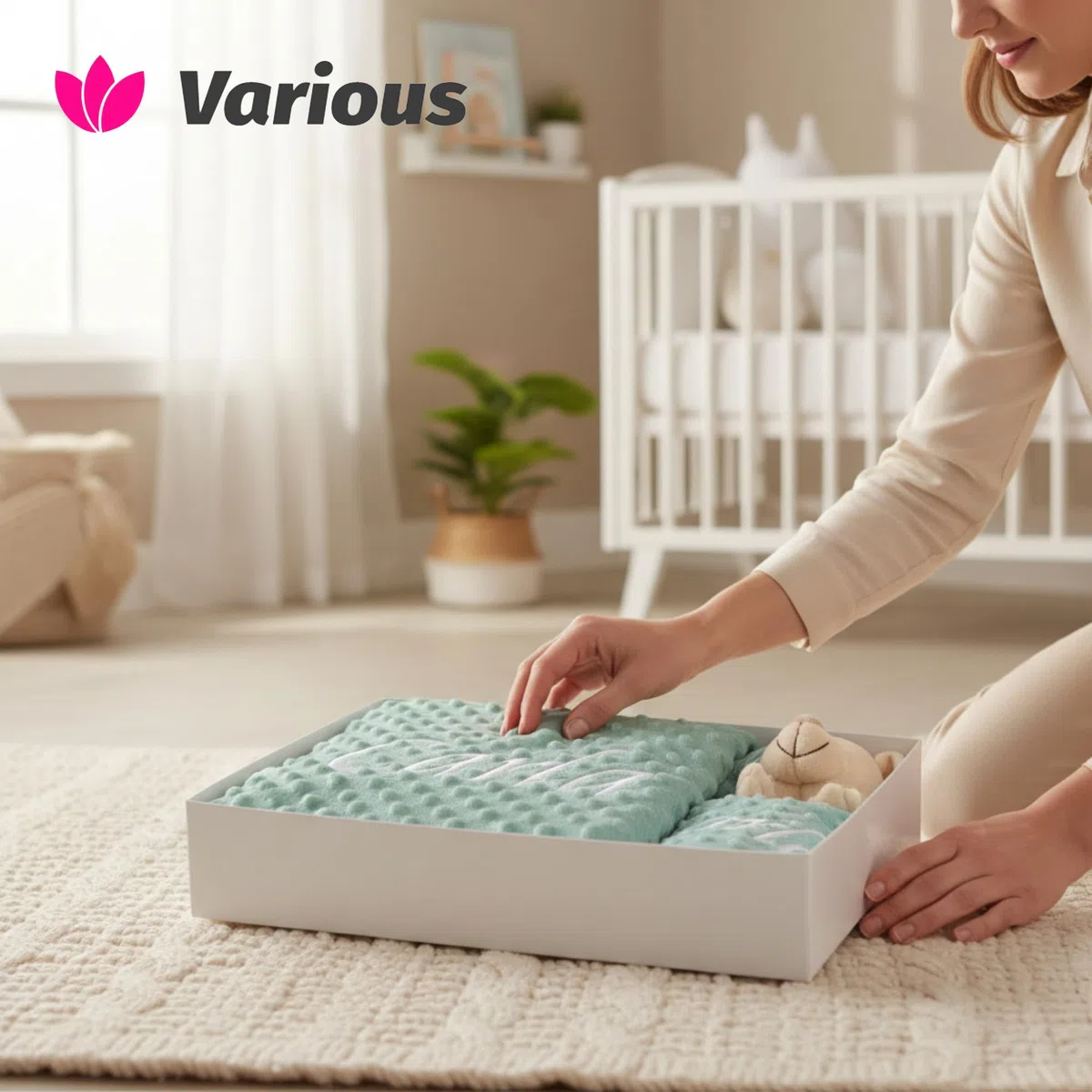 Manta Burbujas Personalizado para bebés, 0.80 x 1.10 m Set Regalo Manta DouDou para recién Nacidos Mantitas para Bebes Suave y Confortable Cálida niña y niño Mantas para Todas Las Estaciones