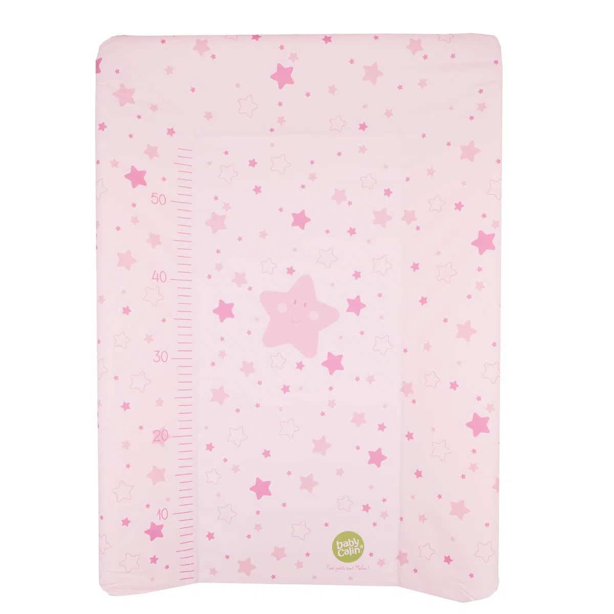 BabyCalin Luxury Changing Mat Pink Star 50 x 70 cm - Con tabla de altura impresa