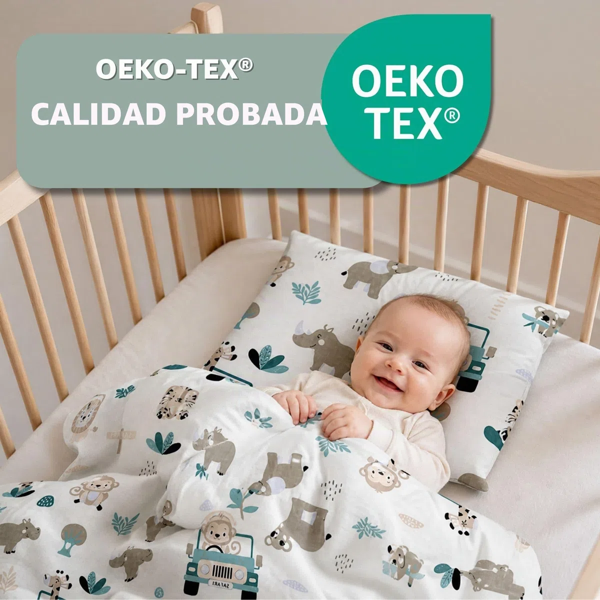 Totsy Baby Funda nordica Infantil 100x135 cm para Cuna 70 - algodón Saco nordico y Cubre de edredon Cama para niños y niñas Juego Fundas para edredón 100 x 135 cm con Almohada 60 x 40 cm Oeko-Tex