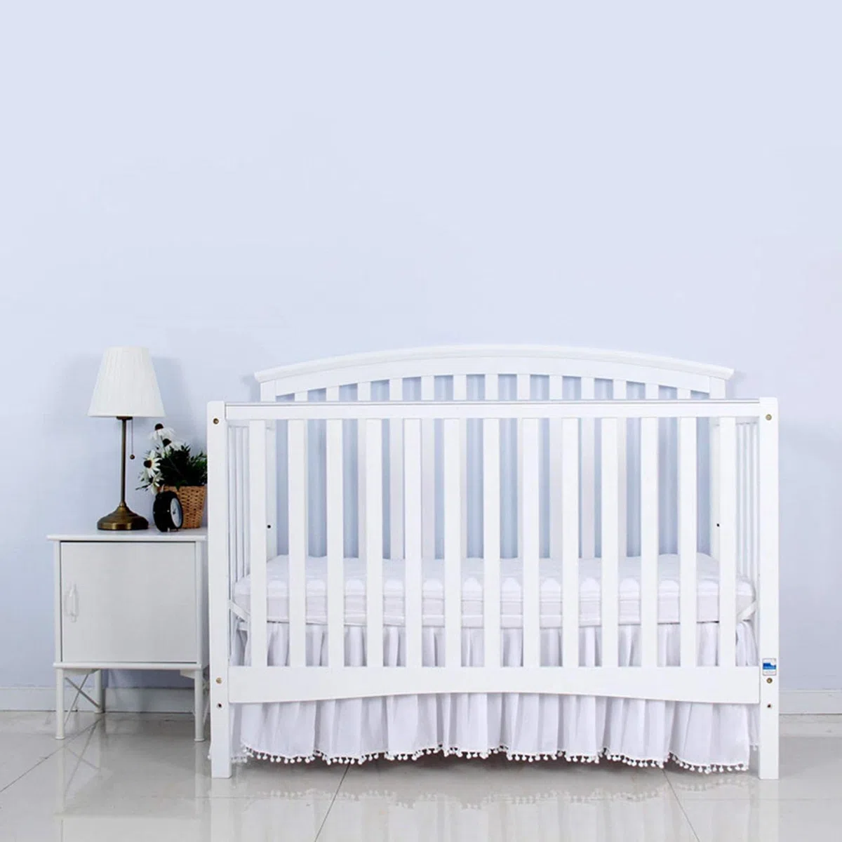 Volante de Polvo de Cuna - Falda de Cuna para bebés, niños y niñas - Falda de Cuna de 28 "X 52" Hecha con Tela para Llevar al bebé a la habitación del bebé cálida y acogedora