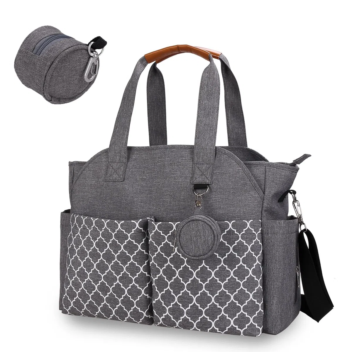 Bolso Cambiador Bebé, Pañalera Gran Capacidad con 13 Compartimentos, Bolso Maternidad Multifunción Impermeable, Bolsa para Cochecito con Portachupetes, Ideal para Viaje y Estancia Hospitalaria