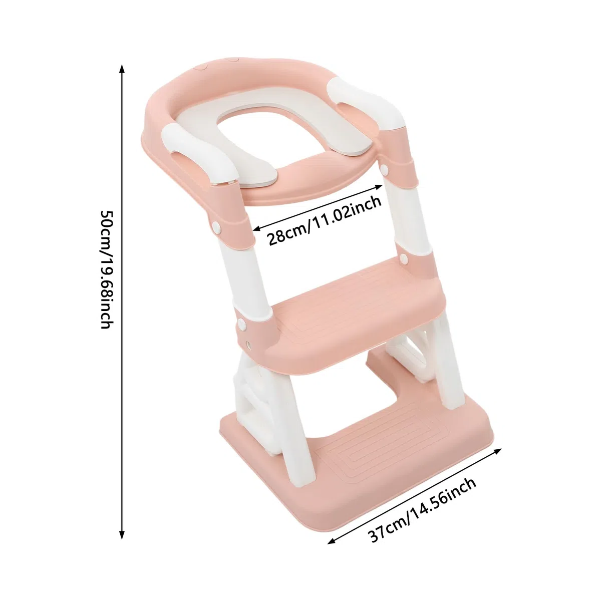 Asiento de inodoro para niños, asiento de inodoro con escalera y asas, altura ajustable, accesorio de inodoro plegable para niños, niños, niñas, bebé