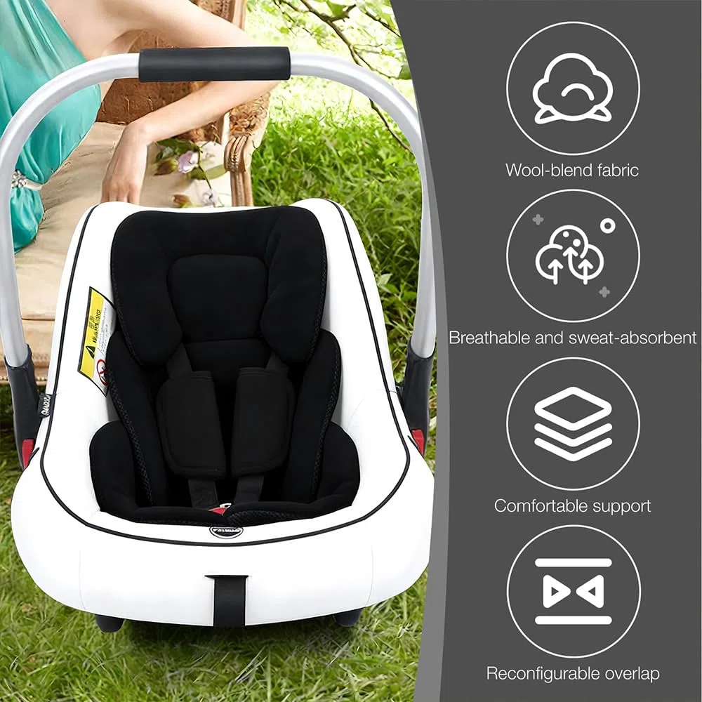 Foreverup Inserto reversible para asiento de automóvil para recién nacido, con almohadillas de correa, soporte para cabeza y cuerpo infantil, inserto de cojín suave para cochecito de bebé para niños y