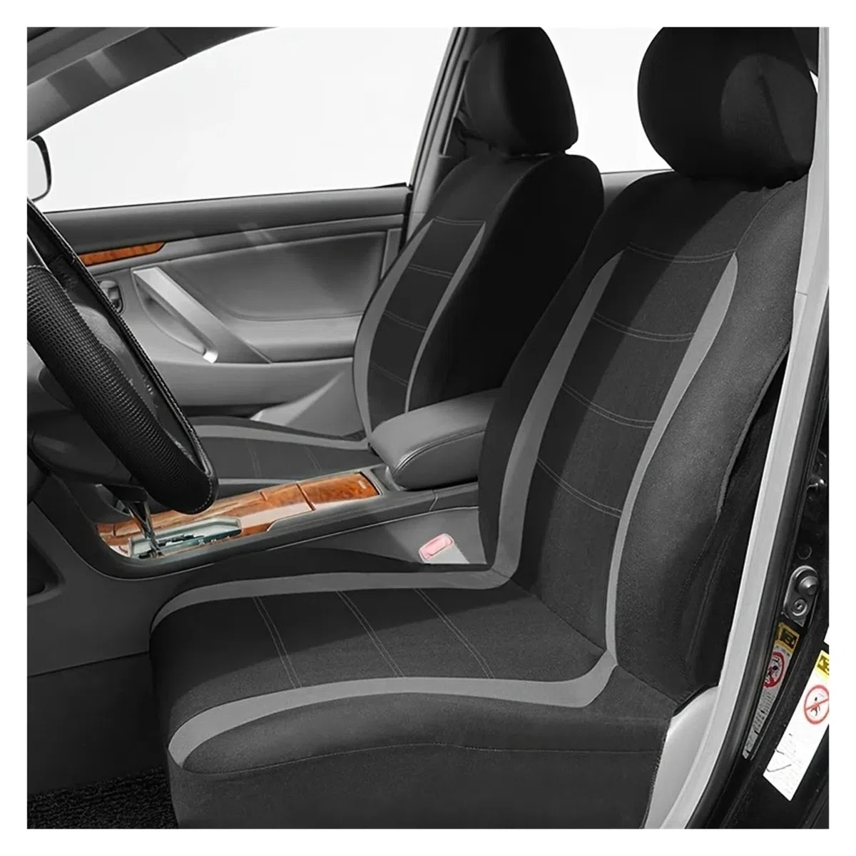 Fundas Asientos Coche Protector De Asiento De Coche Poliéster Tamaño Universal 2 Fundas para Asientos Delanteros para La Mayoría De Coches SUV Camiones Furgonetas Funda Asiento Coche(Beige)