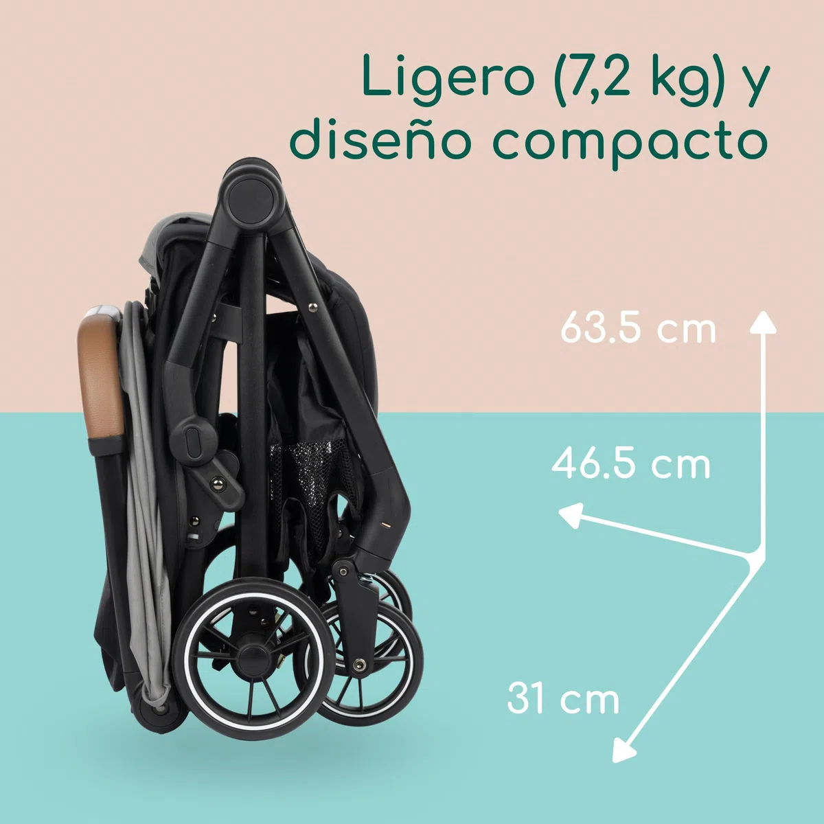 Bebeconfort Sunlite, Silla paseo bebé, 0-4 años(máx. 22kg), Silla de paseo ligera (7,2kg), Posición tumbada, Plegado automático y compacto, Reclinado con 1 mano, Gran Cesta (5 kg), Tinted Grey